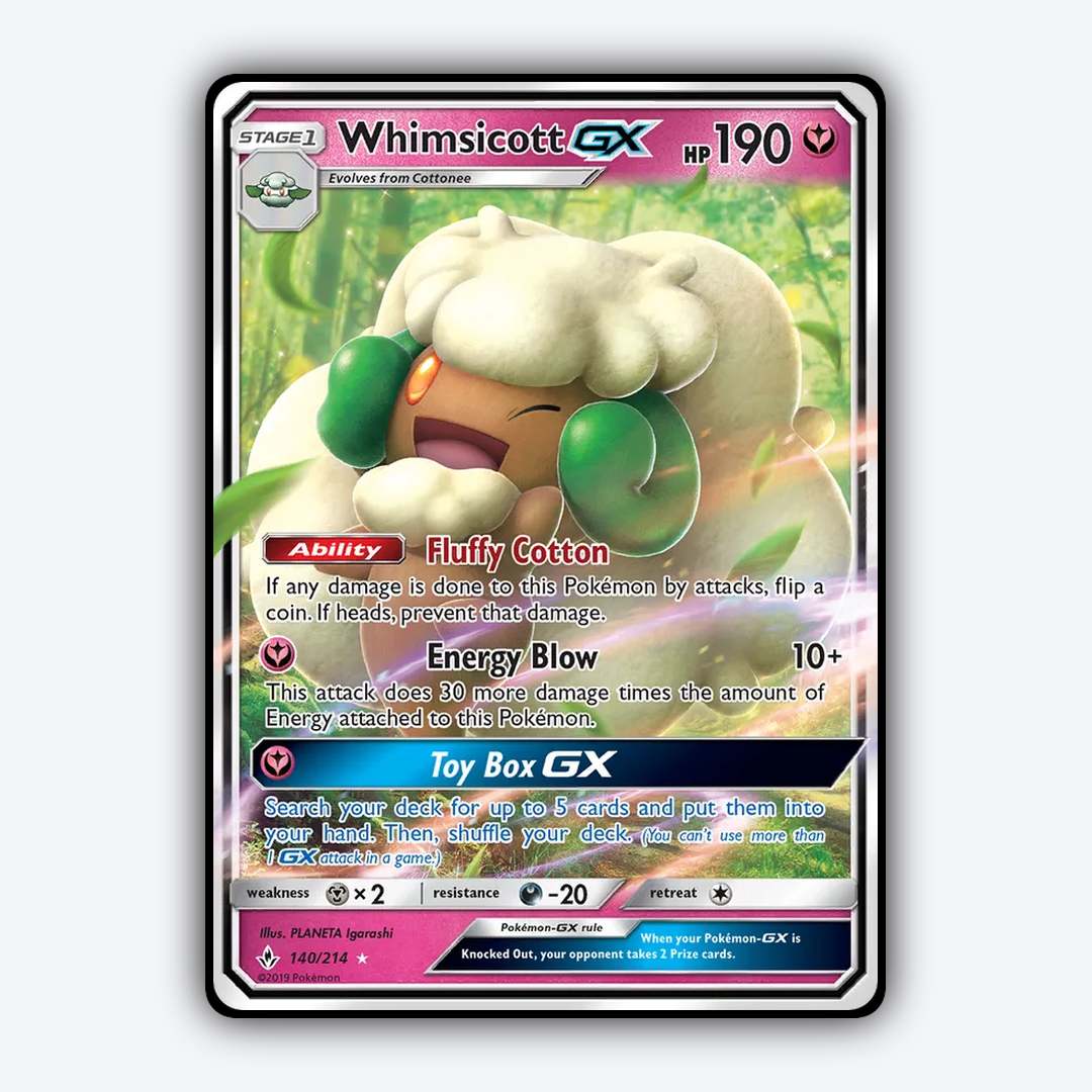 Whimsicott-GX 140/214 - Unbroken Bonds Set - Card Rug