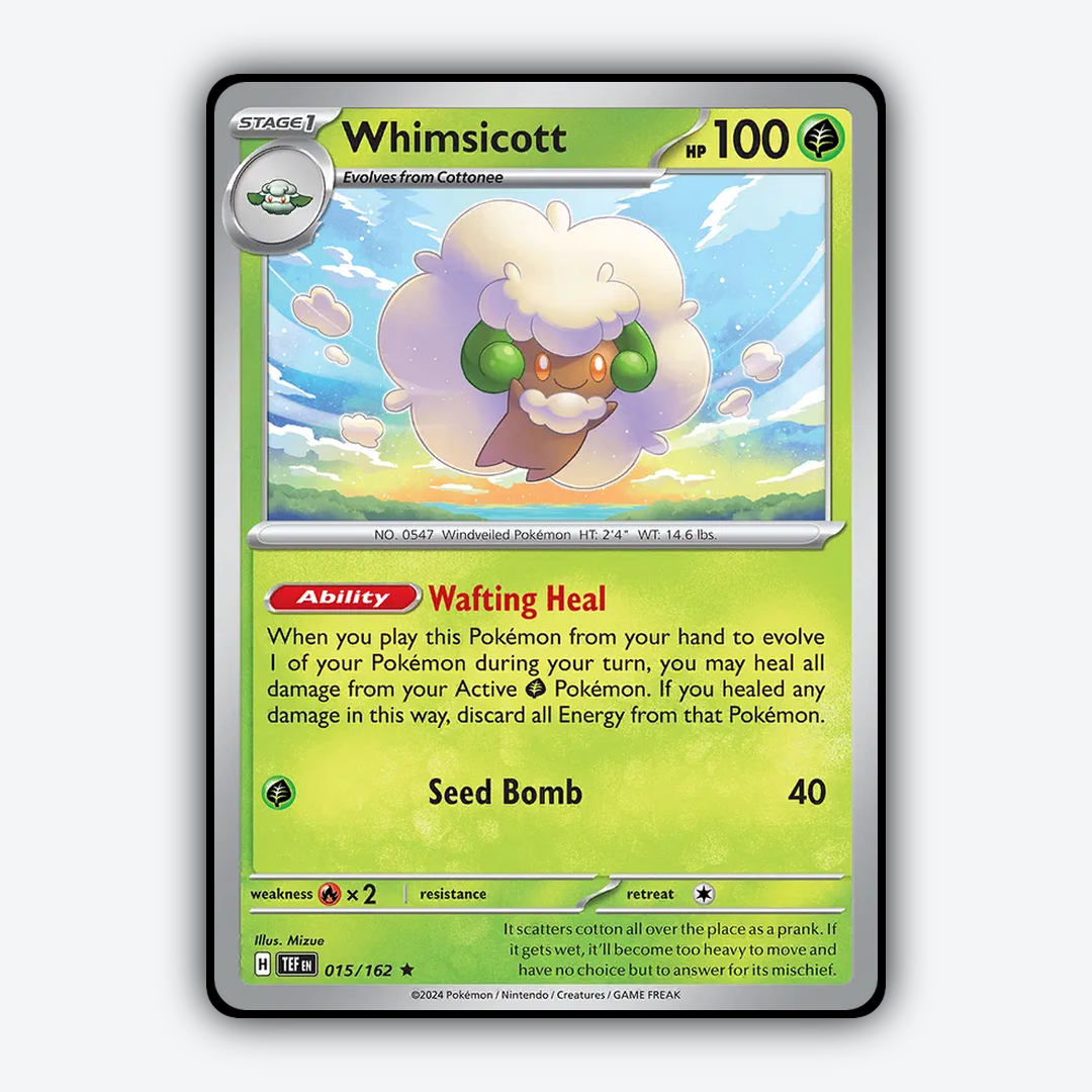 Whimsicott 015/162 - Temporal Forces Set - Card Rug