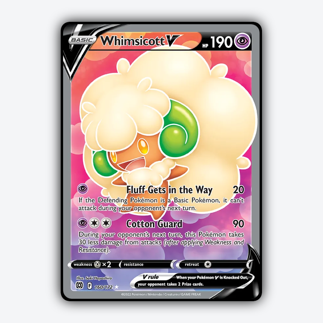 Whimsicott V 160/172 - Brilliant Stars Set - Card Rug