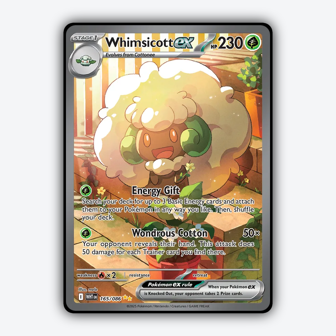 Whimsicott ex #165 - White Flare Set - Card Rug