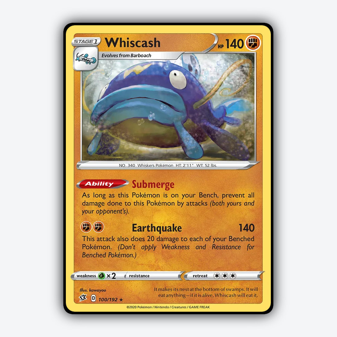 Whiscash 100/192 - Rebel Clash Set - Card Rug