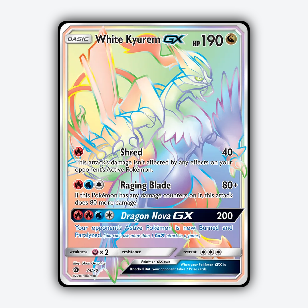 White Kyurem-GX 074/70 - Dragon Majesty Set - Card Rug