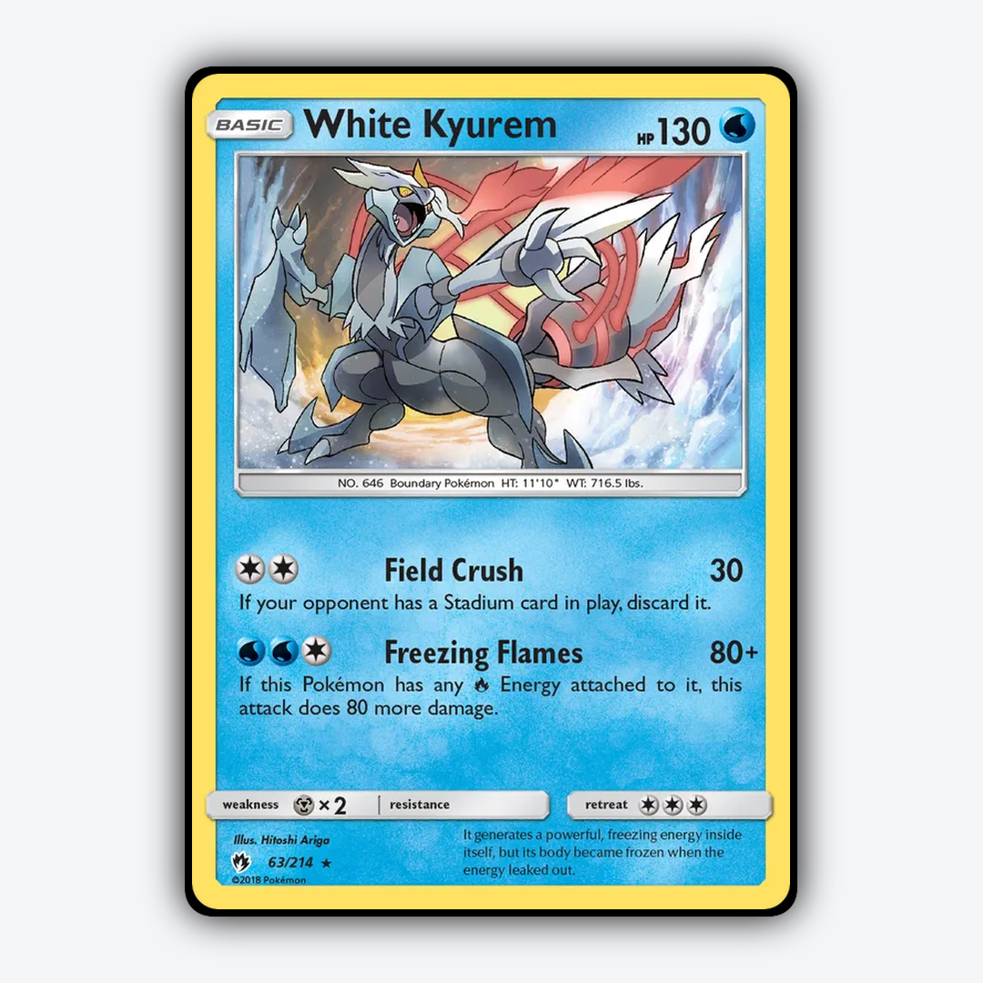 White Kyurem 063/214 - Lost Thunder Set - Card Rug