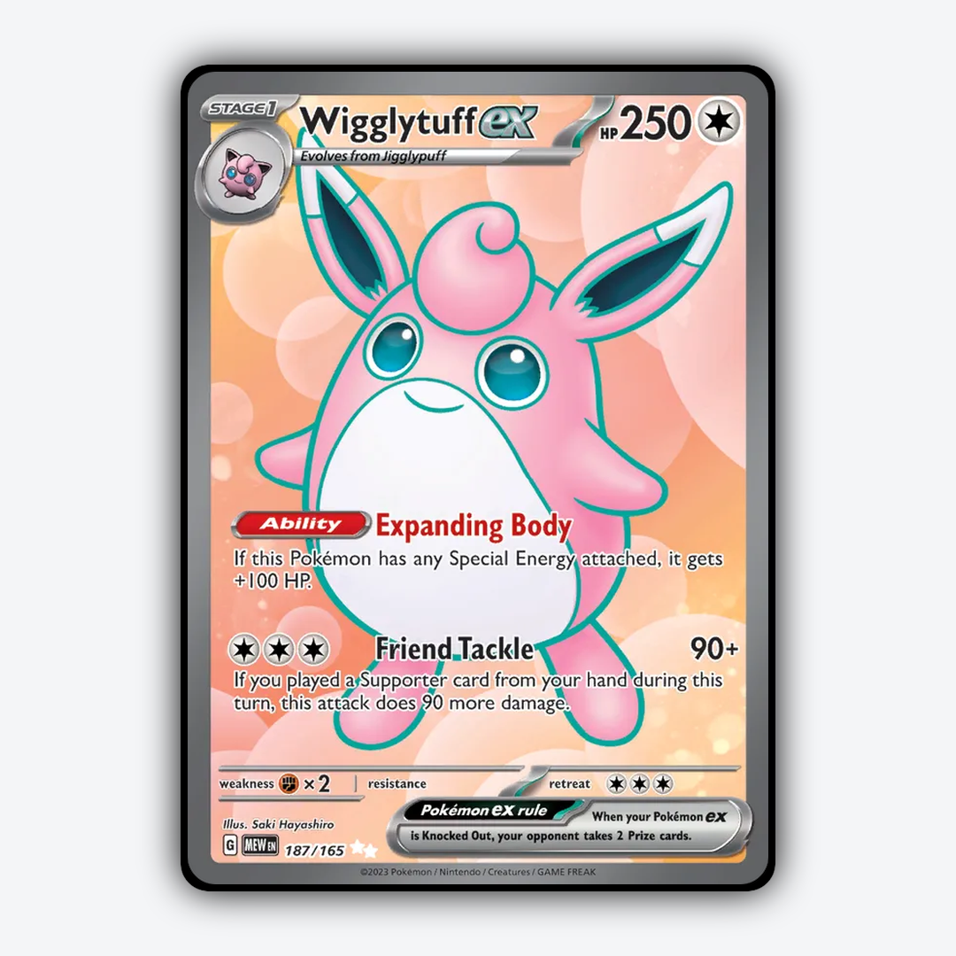 Wigglytuff ex #187 - 151 Set - Card Rug