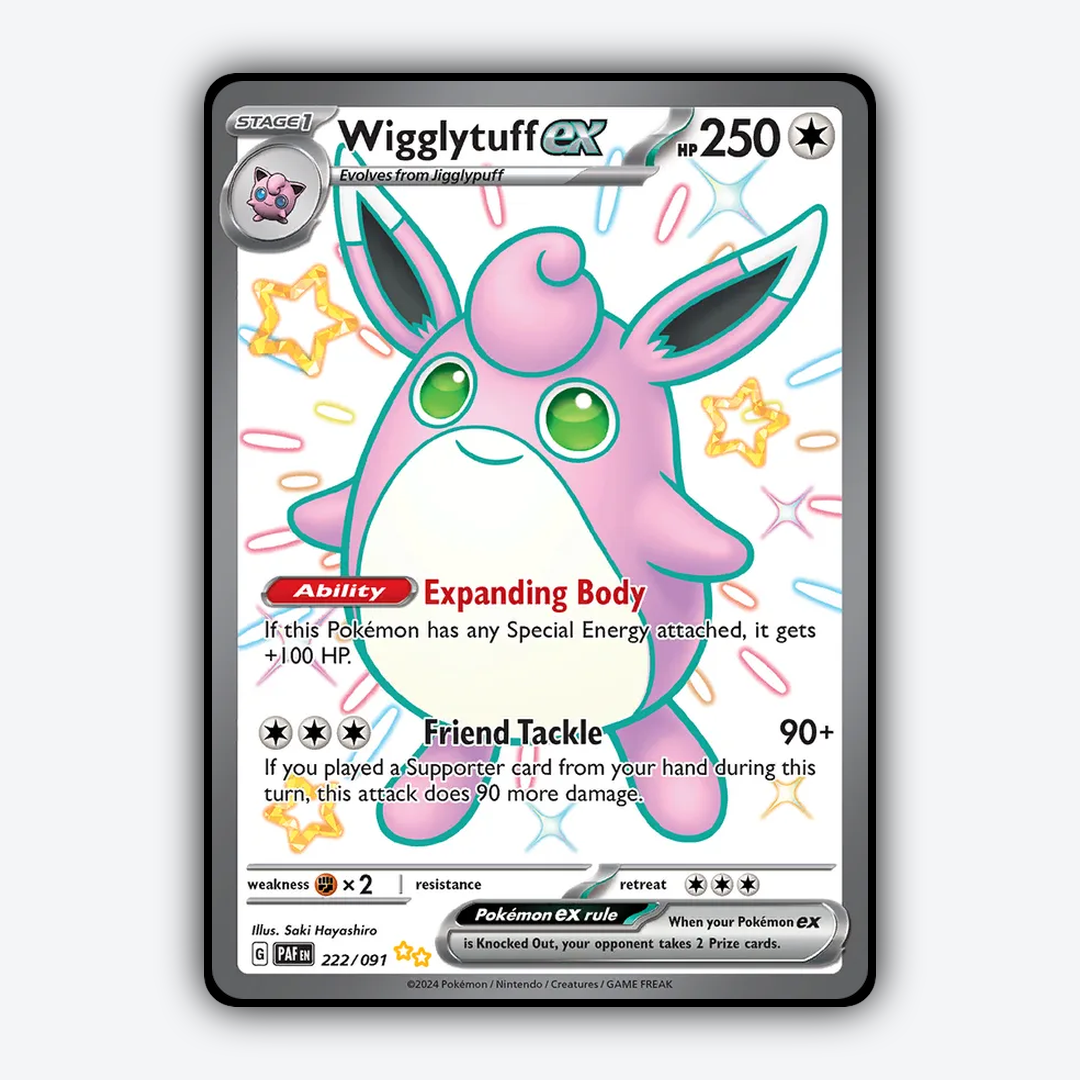 Wigglytuff ex #222 - Paldean Fates Set - Card Rug