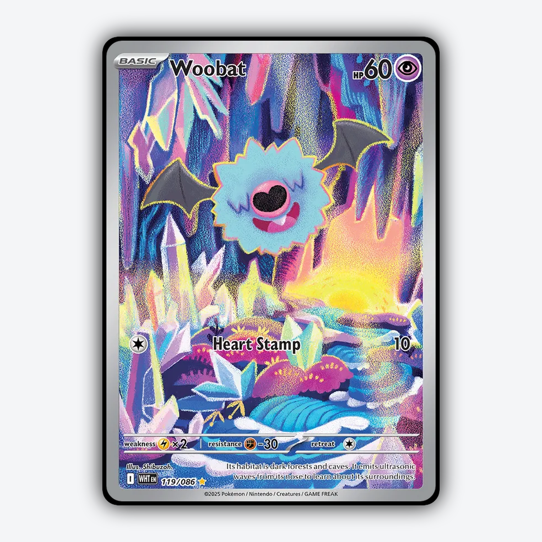 Woobat #119 - White Flare Set - Card Rug