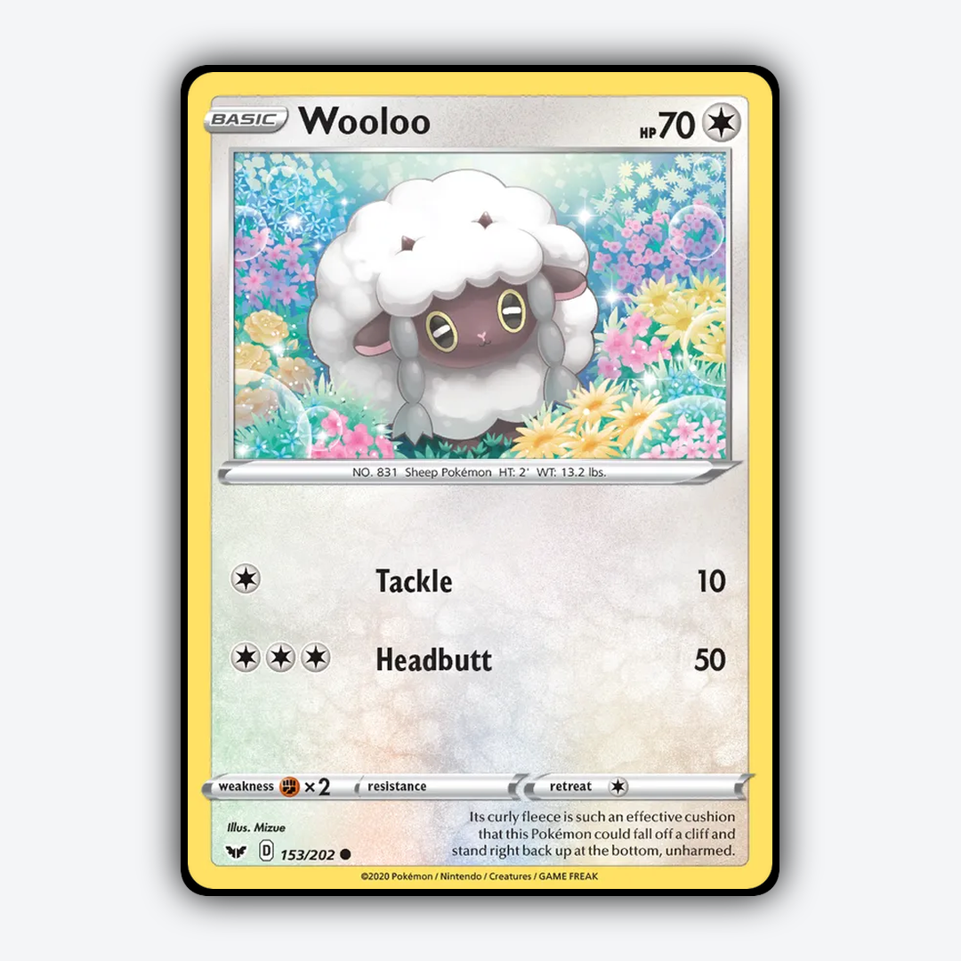 Wooloo 153/202 - Sword & Shield Set - Card Rug