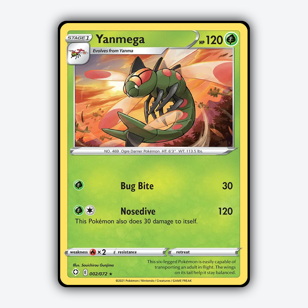 Yanmega 002/72 - Shining Fates Set - Card Rug