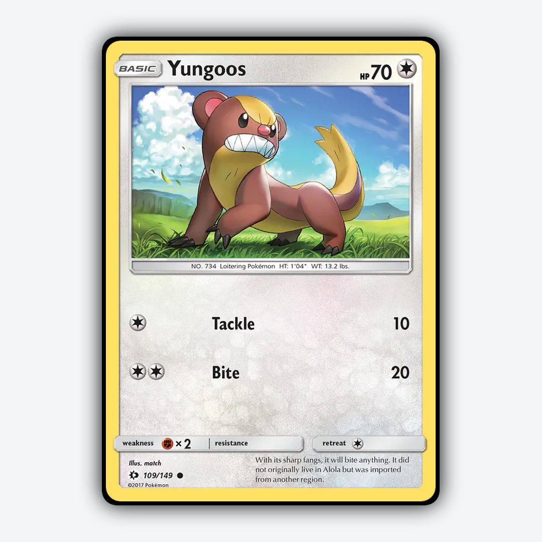 Yungoos 109/149 - Sun & Moon Set - Card Rug