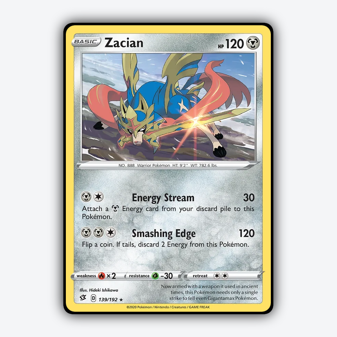 Zacian 139/192 - Rebel Clash Set - Card Rug