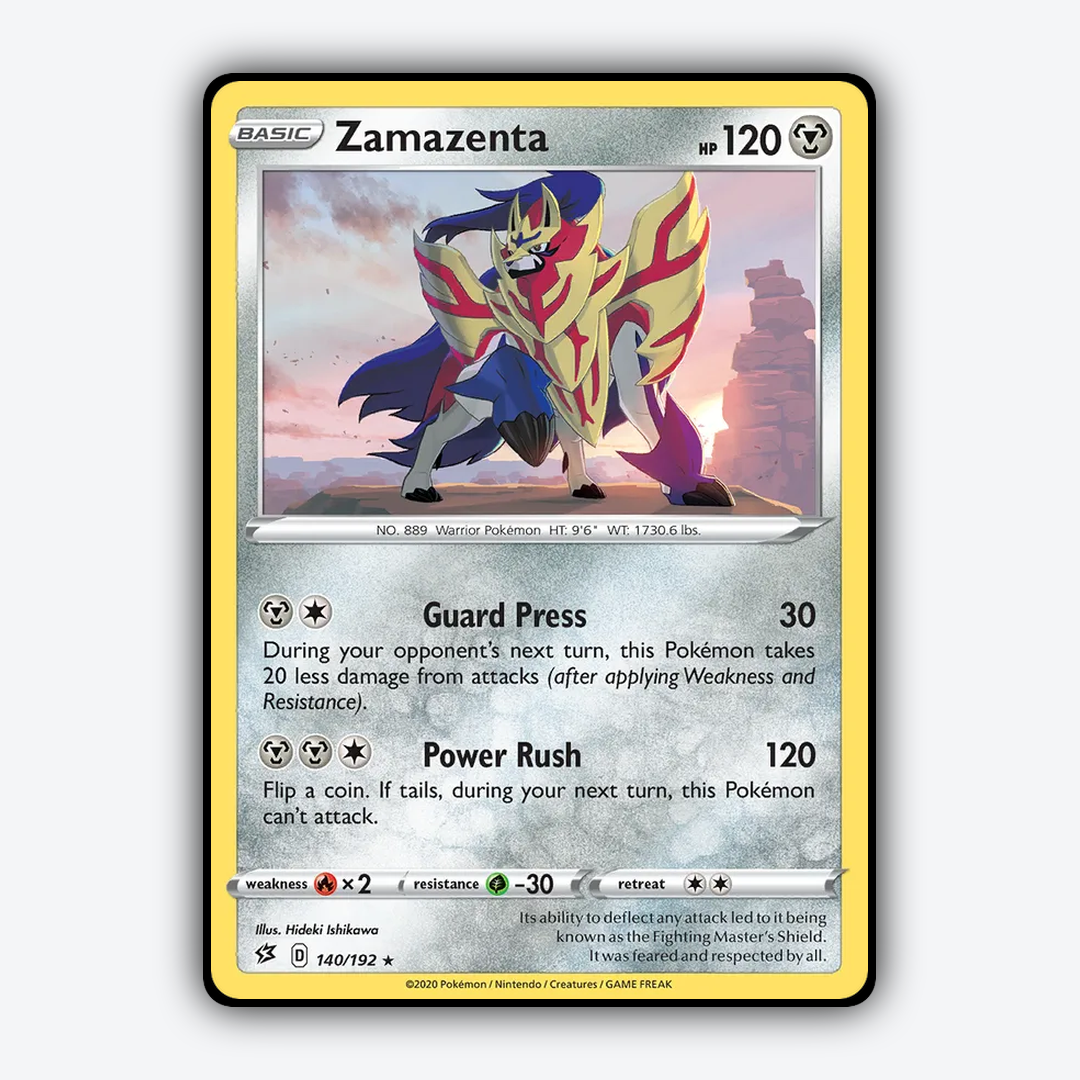 Zamazenta 140/192 - Rebel Clash Set - Card Rug