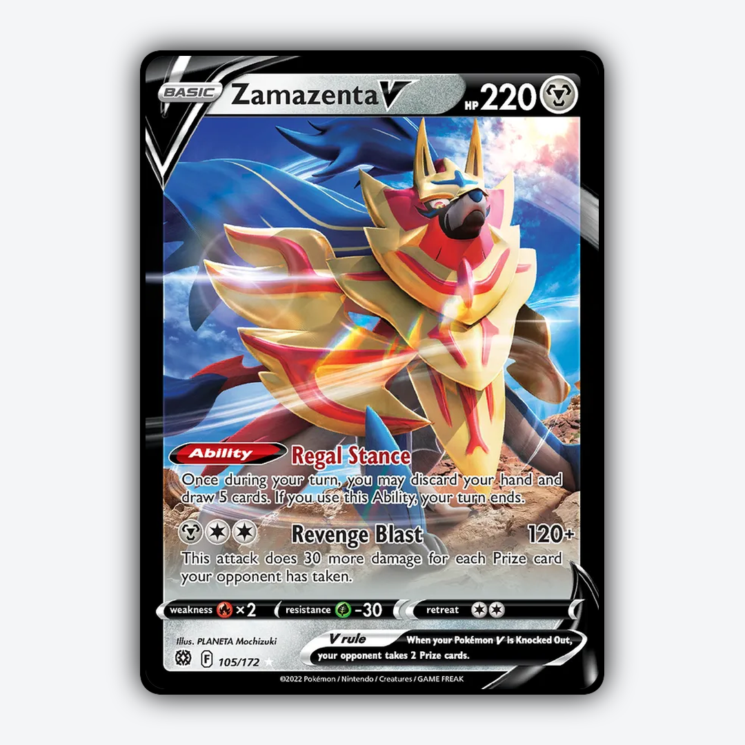 Zamazenta V 105/172 - Brilliant Stars Set - Card Rug