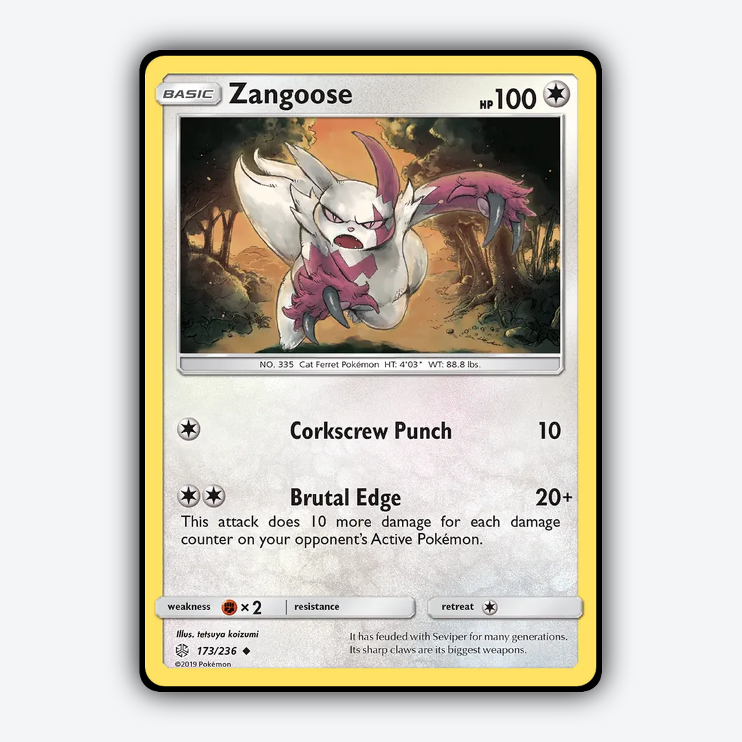 Zangoose 173/236 - Cosmic Eclipse Set - Card Rug