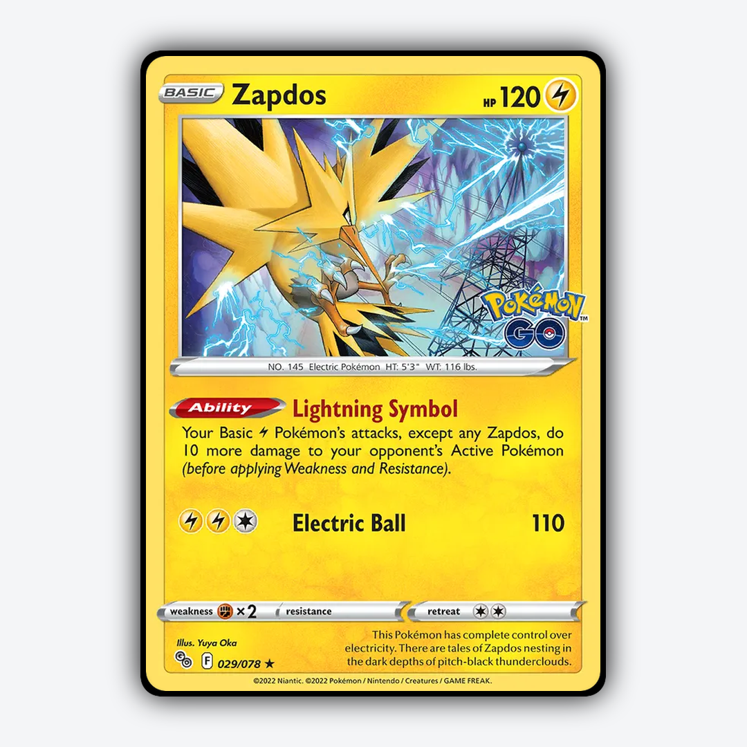 Zapdos 029/78 - Pokémon GO Set - Card Rug