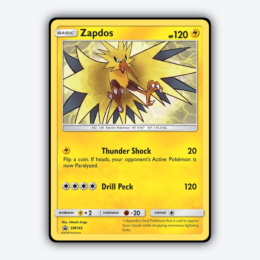 Zapdos #145 - SM Black Star Promos Set - Card Rug