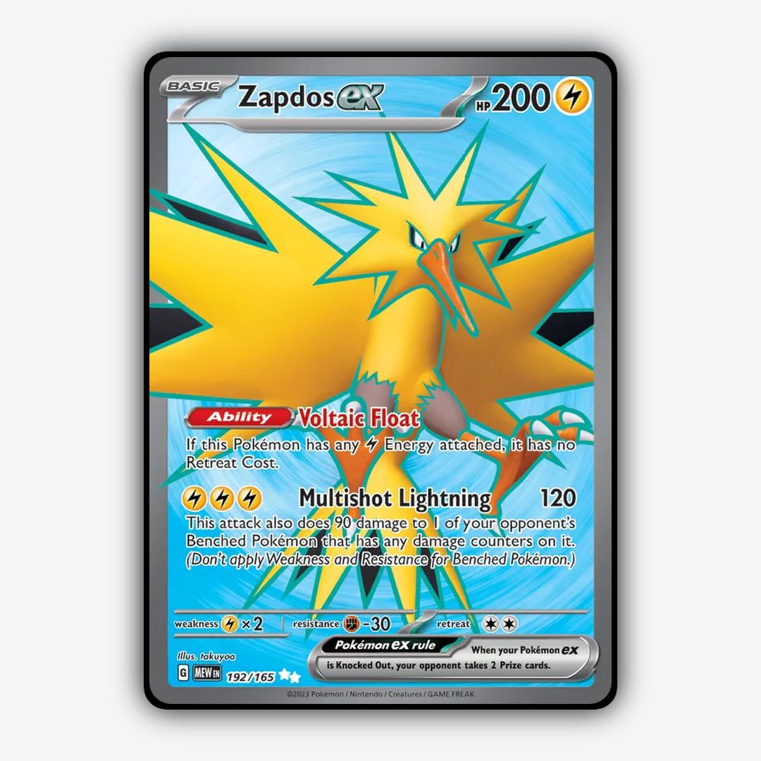 Zapdos ex #192 - 151 Set - Card Rug