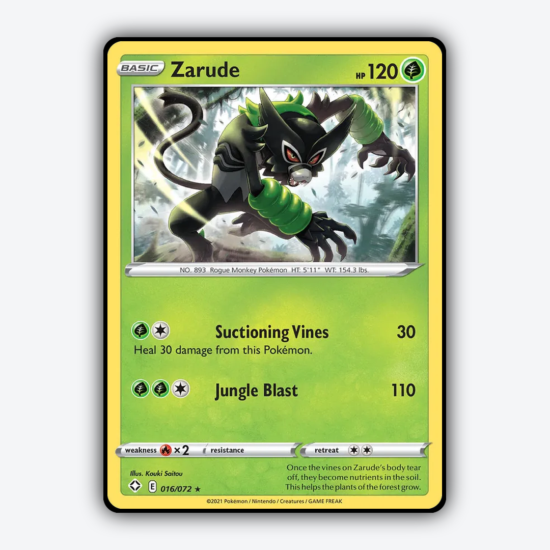 Zarude 016/72 - Shining Fates Set - Card Rug