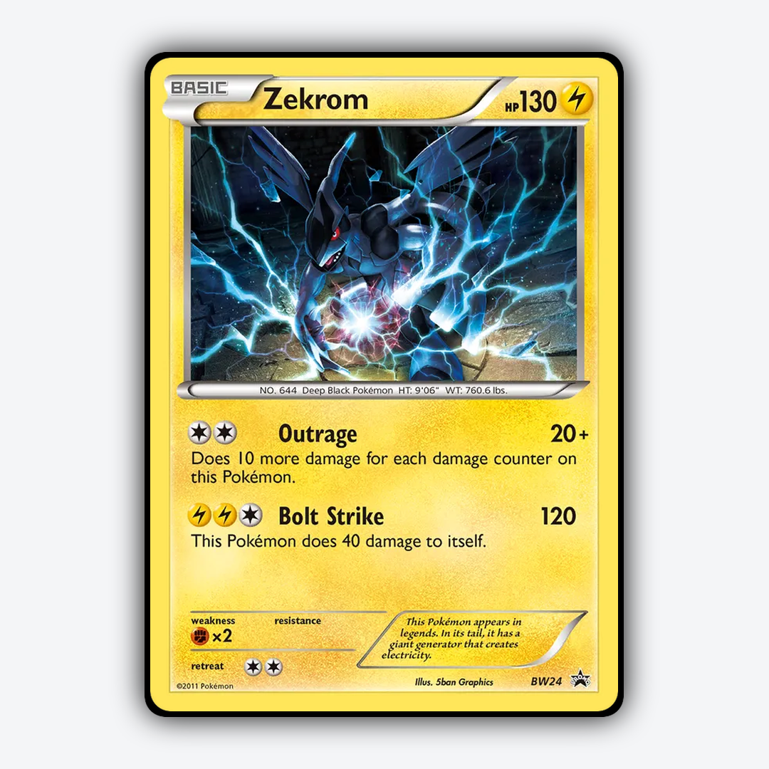 Zekrom #24 - BW Black Star Promos Set - Card Rug