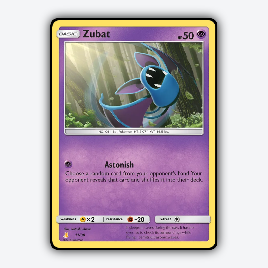 Zubat 011/30 - Sun & Moon Trainer Kit Alolan Raichu Set - Card Rug