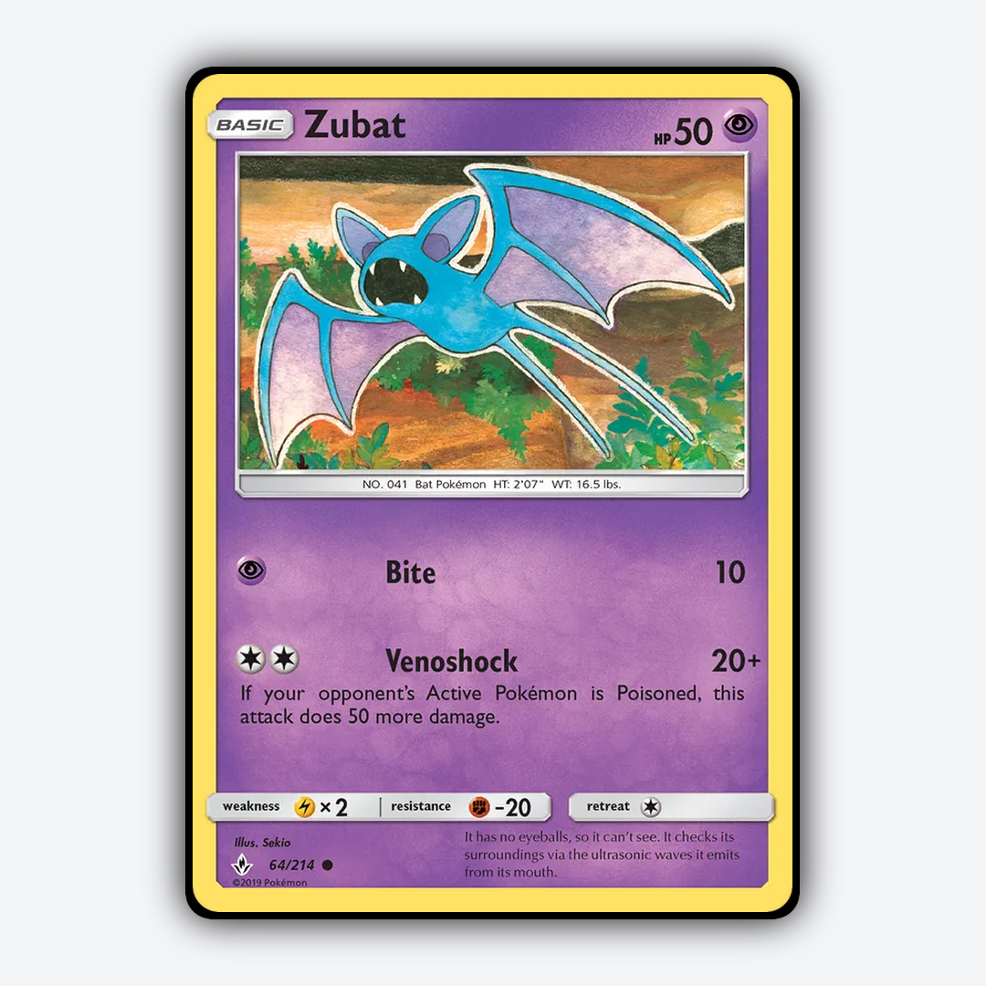 Zubat 064/214 - Unbroken Bonds Set - Card Rug